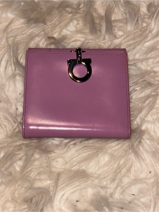 Salvatore Ferragamo Handbags - Authentic Ferragamo Gancini Metallic Lilac Compact Wallet Entrupy COA